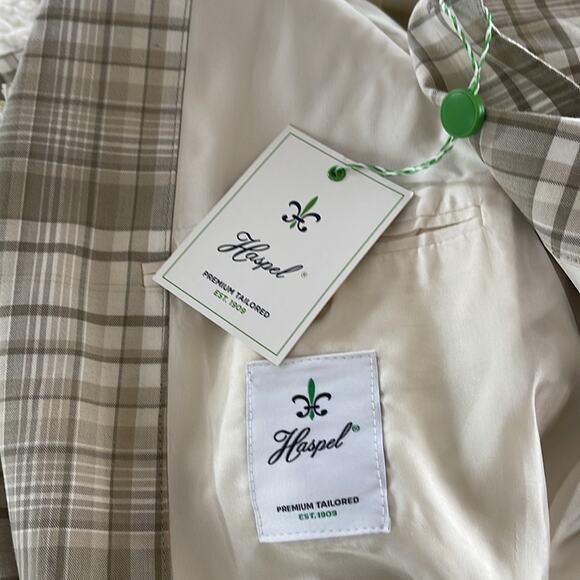 Haspel Premium Tailored Men’s Blazer Plaid Size 44L NWT - Picture 5 of 14